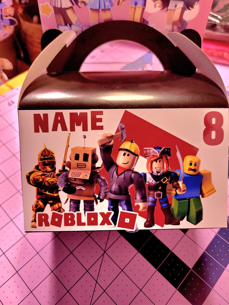 Roblox Favor Box Girl Roblox Box Boy Roblox Birthday Roblox Custom ...