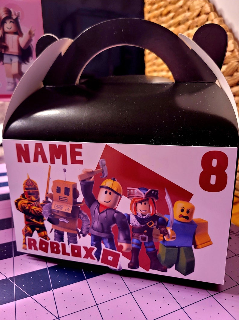 Roblox Favor Box Girl Roblox Box Boy Roblox Birthday Roblox Custom ...