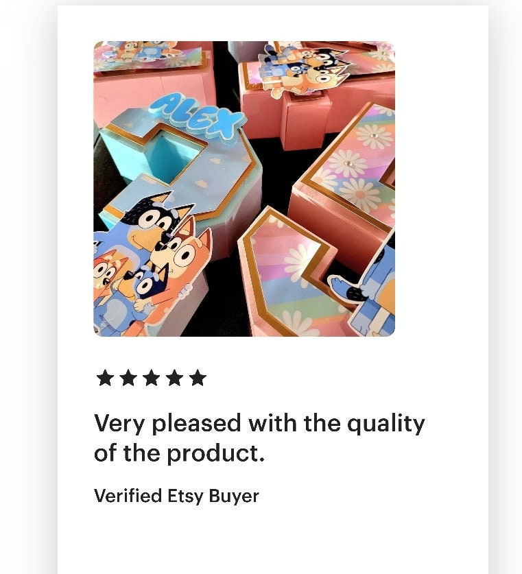 Bluey 3D Numbers/Letters