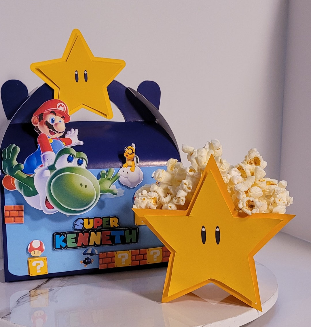 Super Mario Bros Favor Box and Popcorn Box Mario Goodie Box Etsy
