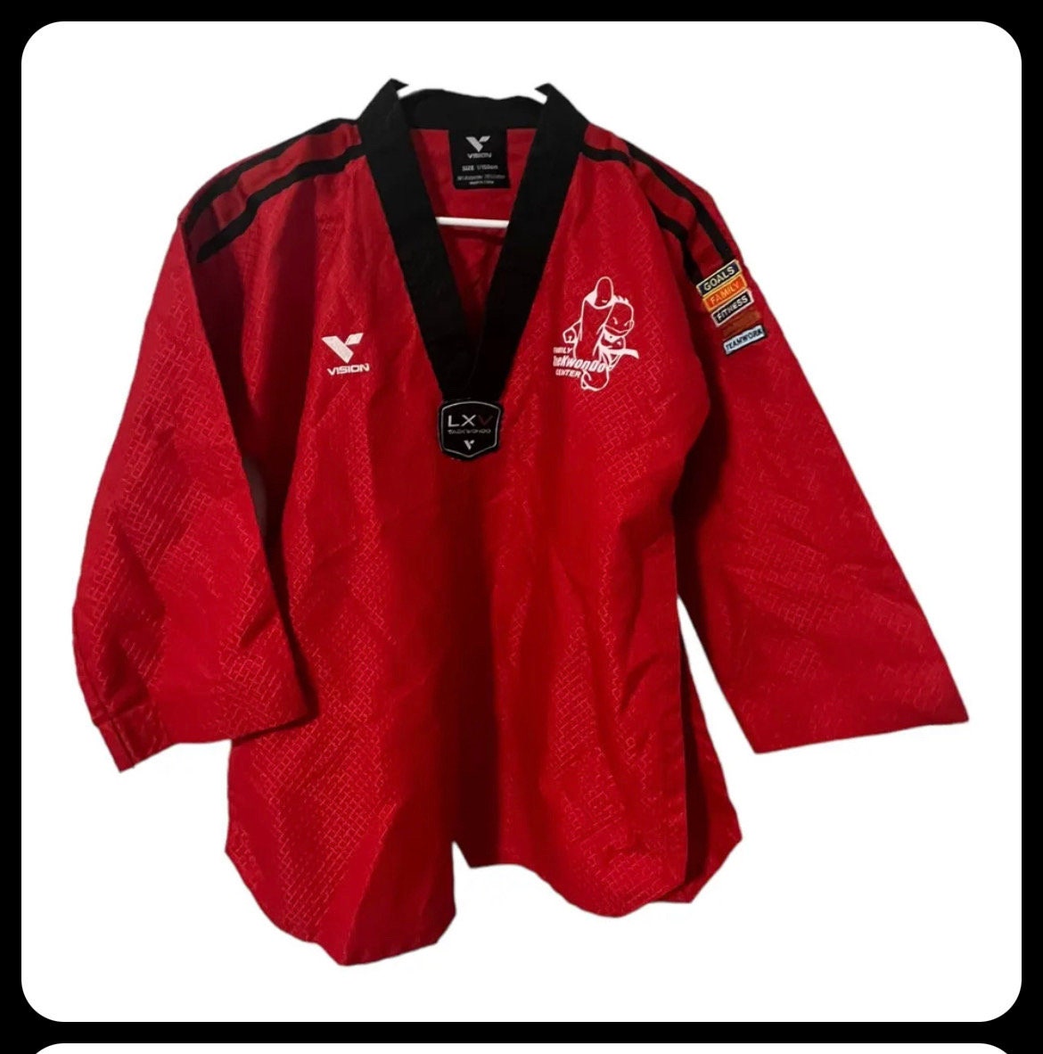 Martial Arts Gis Taekwondo Red Youth Uniform Jacket & Pants Size 1/150