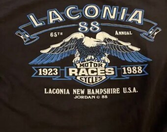 Men’s Small Vintage Harley Davidson Milwaukee 1988 Laconia T-shirt Rare lightly used  (Q).