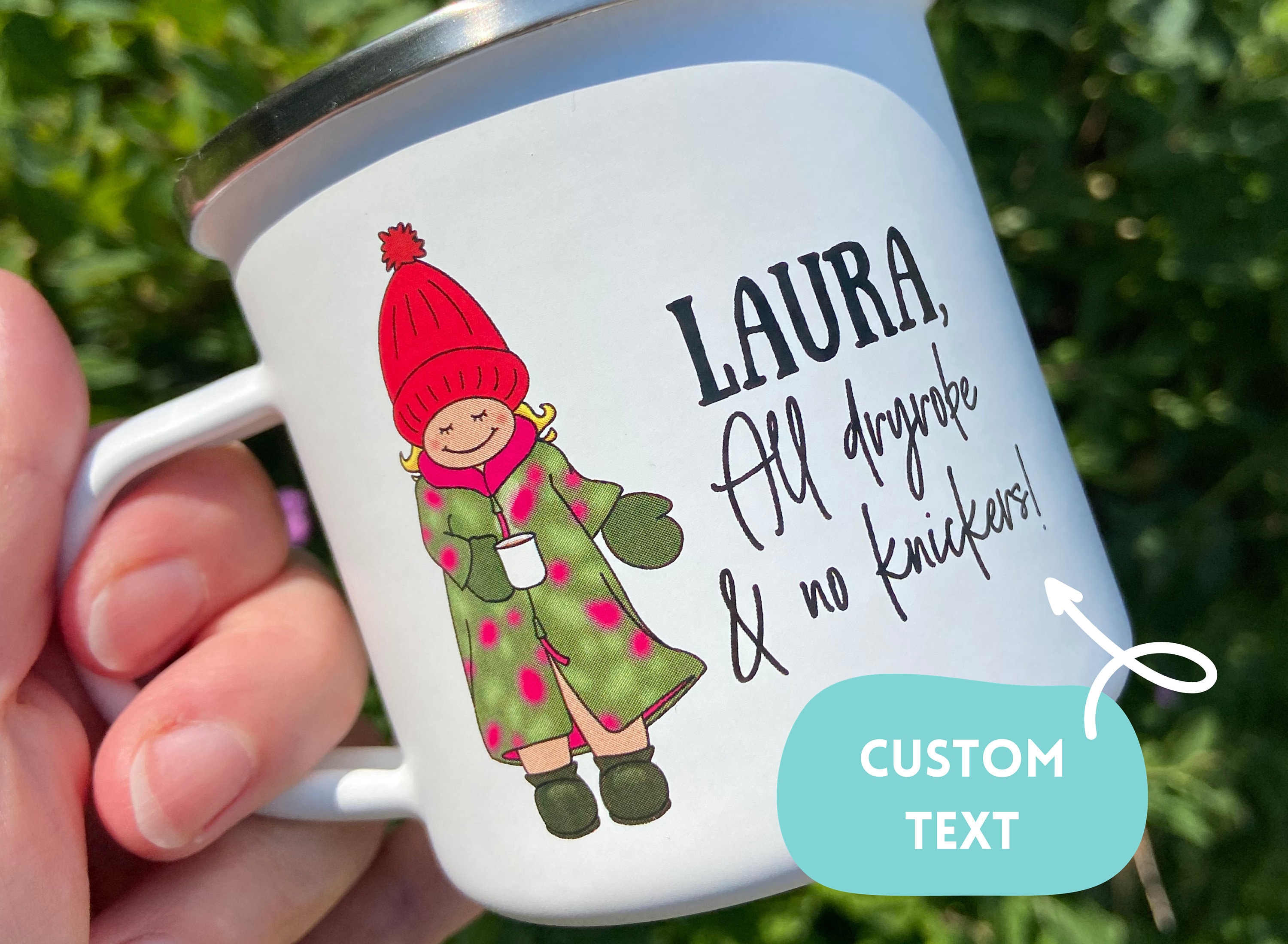 Personalised All Dryrobe and No Knickers Enamel Mug Etsy UK