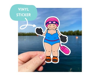 Open Water Wild Swimmer Gloss Vinyl Sticker