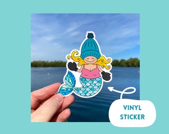 Mermaid Wild Swimmer Gloss Vinyl Sticker