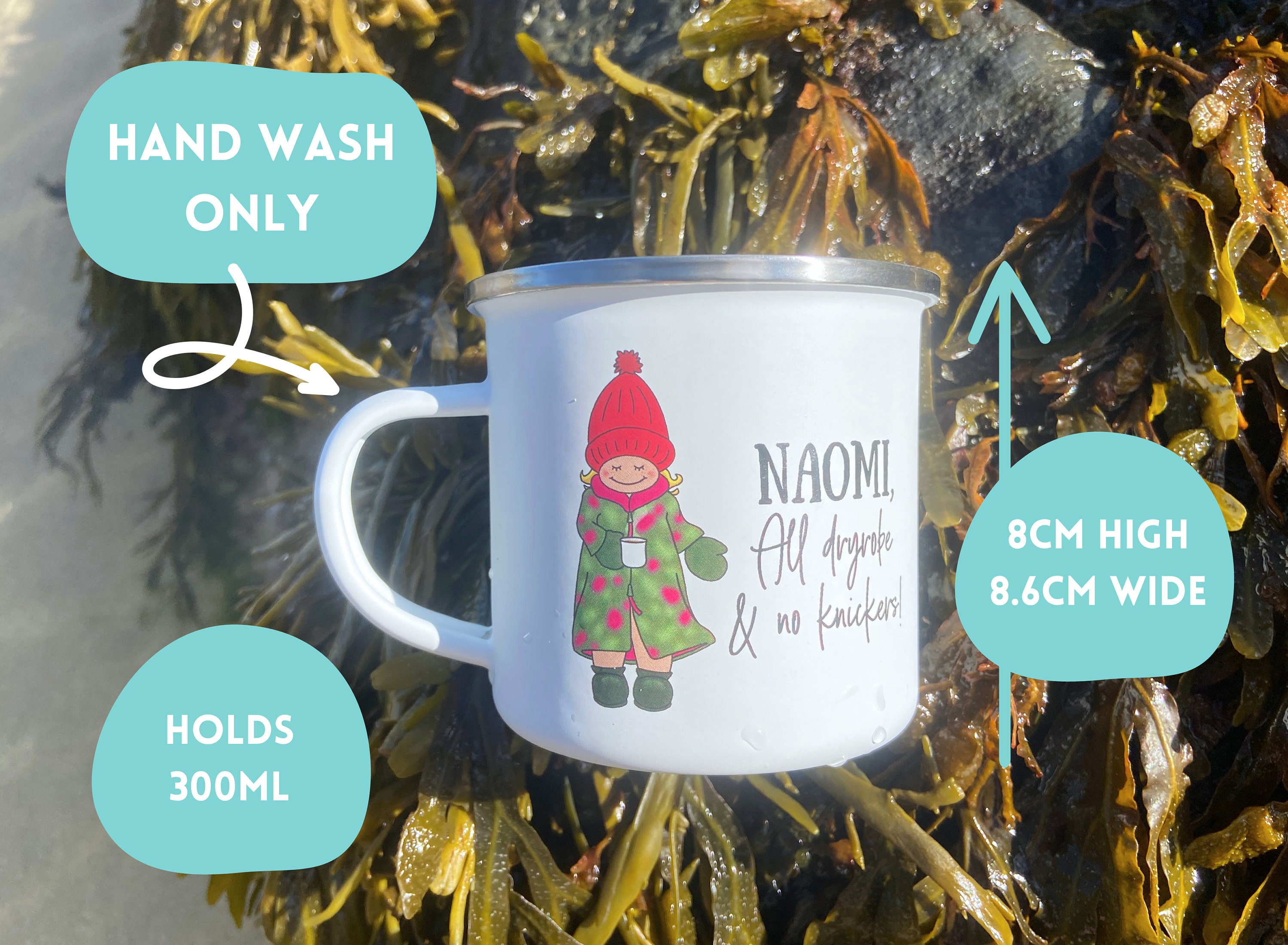 Personalised All Dryrobe and No Knickers Enamel Mug Etsy UK