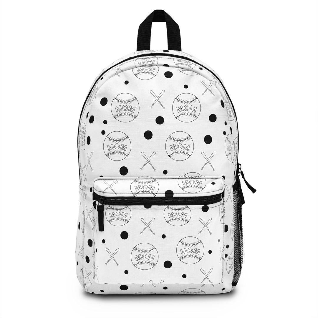 Baseball Mom Backpack White Etsy