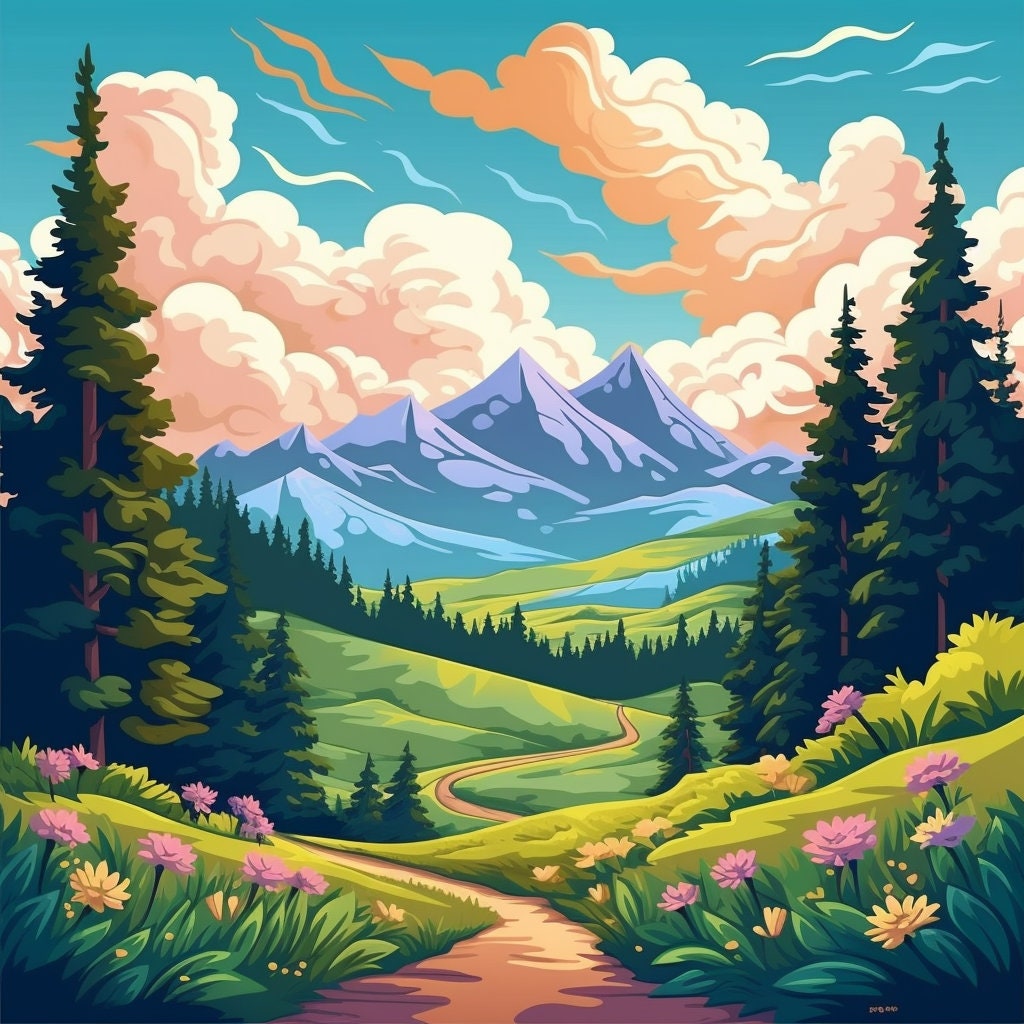 Pop Art Scenic Virtual Backgrounds - Mountains and Beaches - High ...
