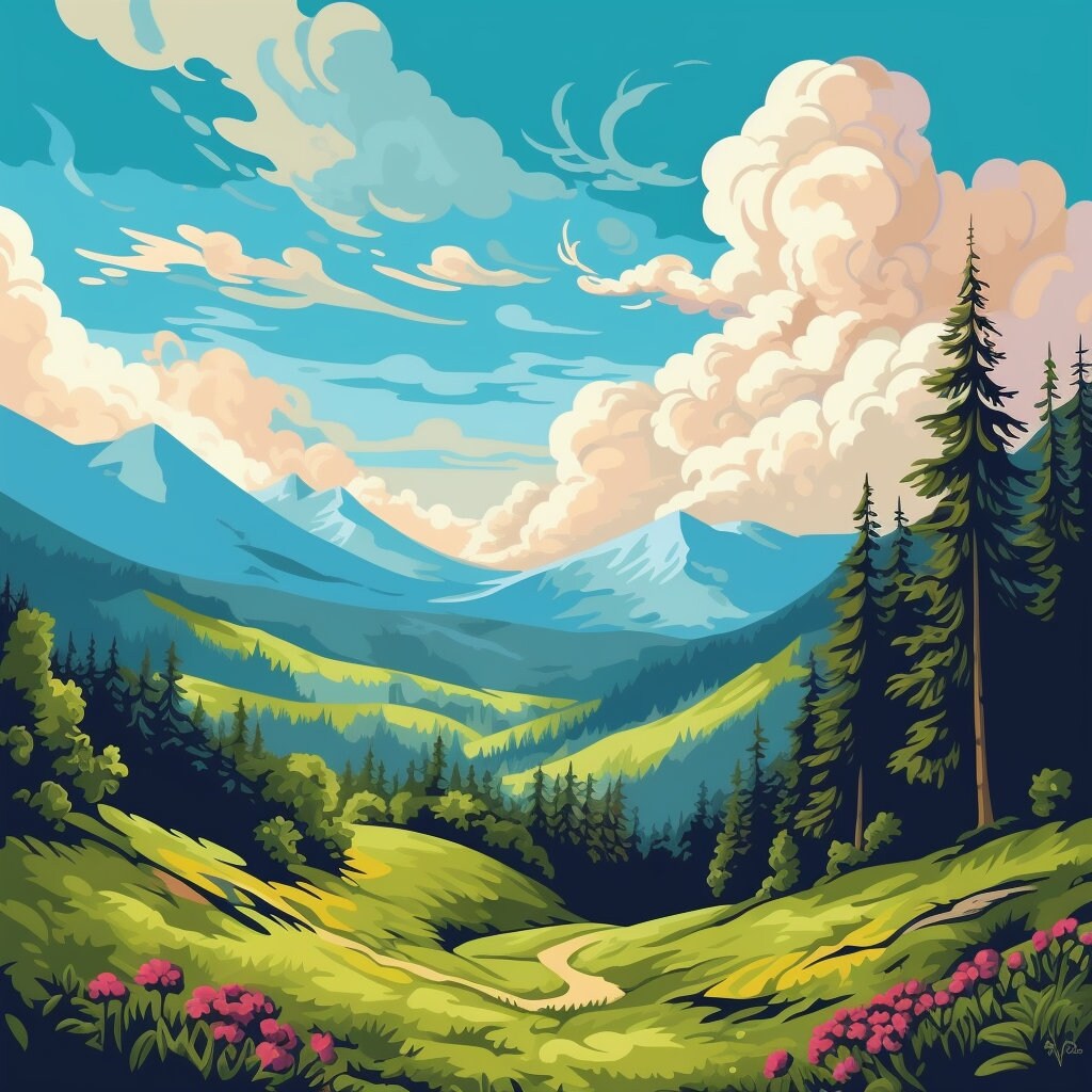 Pop Art Scenic Virtual Backgrounds - Mountains and Beaches - High ...