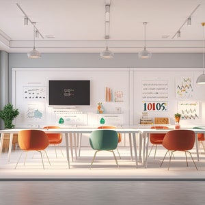 Classroom Background Collection - High-Resolution JPEG Files - Set of 8 Instant Download