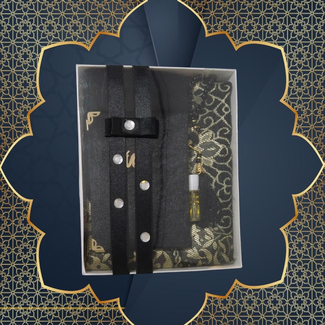 Islamic Prayer Set for Women in Black 70 X 110 Cm Prayer Rug Etsy