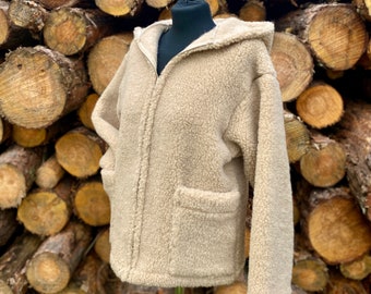 Veste en laine MERINO laine d'agneau taille S - XL Veste 100% laine mérinos avec capuche en laine de mouton naturelle