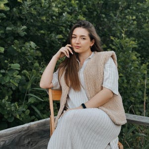 Wool vest 100% WOOL New wool - Size XS - XXXL - Lambswool Merino wool Merino beige Soft and warm Merino wool vest Handmade women