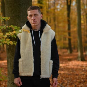 Herren weste aus 100% Wolle, natürliche Schafwolle, Merinowolle, weiche und warme handgefertigte Weste für Herren, Geschenk für Männer
