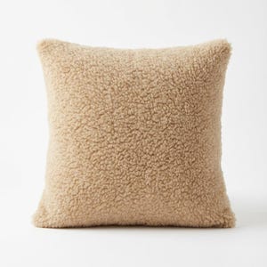 Beige Teddy Pillow Cover | Boucle Cushion | Minimalist Home Decor | Neutral Throw Pillow | Cozy Sofa Pillow 40 × 40 cm