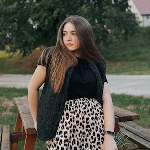 Wool vest 100% WOOL New wool - Size XS - XXXL - Lambswool Merino wool Merino black Soft and warm Merino wool vest Handmade women