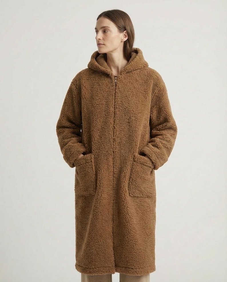Valentine's Day gift: Wool coat, wool jacket, long, sizes S - XXXL, MERINO lambswool, 100% wool, sheep's wool jacket, NEW image 15