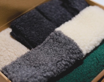 Merino wool fabric remnants set M – 100% Merino wool – boiled wool fabric for blankets & sewing