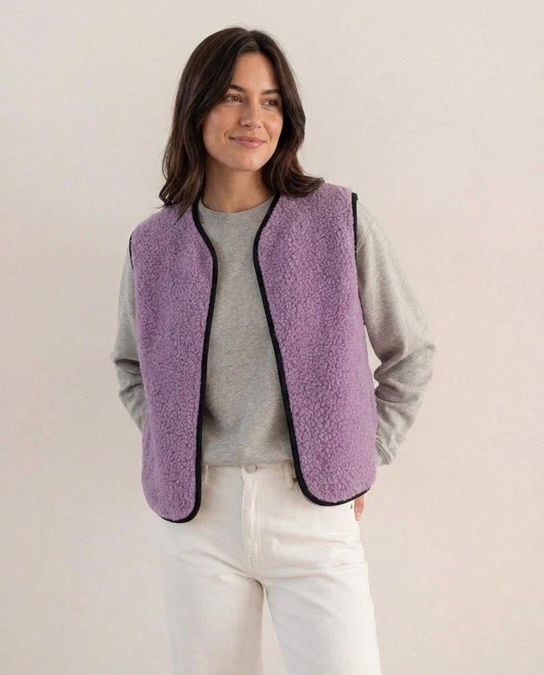 Teddyweste Damen | Merino Wollweste | Naturwolle | Leicht & Weich | Handmade | Minimalistisch Bild 16