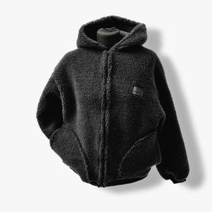 Wool jacket MERINO lambswool 100% merino wool jacket with hood made of sheep&#39;s wool NEW