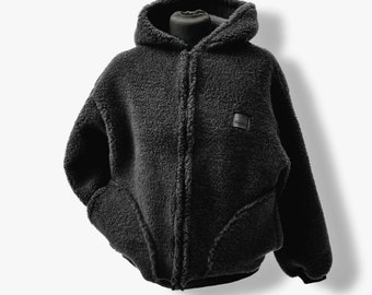 Valentine's Day gift: MERINO wool jacket, 100% lambswool, hooded jacket made of sheep's wool, NEW