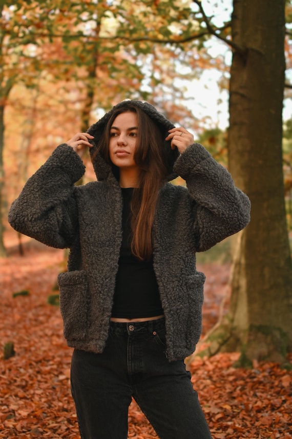MERINO Wool Jacket Lambswool Size S XXXL 100 Merino Wool Hooded Jacket Made From Sheep Wool Natural Mulesing free Wool Jacket Etsy