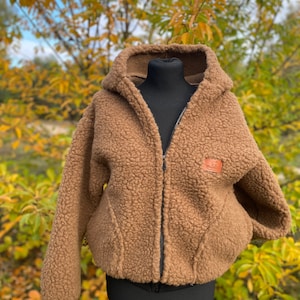 Wolljacke MERINO Lammwolle Größe S XL 100% Merinowolle Jacke mit Kapuze aus Schafwolle NEU Bild 1