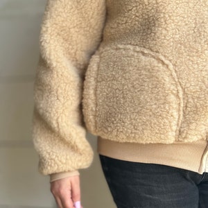 Wolljacke MERINO Lammwolle Größe S XL 100% Merinowolle Jacke mit Kapuze aus Schafwolle NEU Bild 6