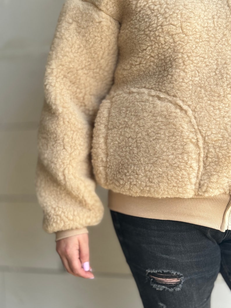 Wolljacke MERINO Lammwolle Größe S XL 100% Merinowolle Jacke mit Kapuze aus Schafwolle NEU Bild 6