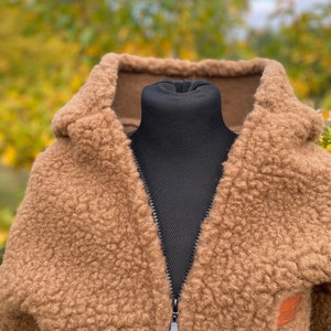 Wolljacke MERINO Lammwolle Größe S XL 100% Merinowolle Jacke mit Kapuze aus Schafwolle NEU Bild 5