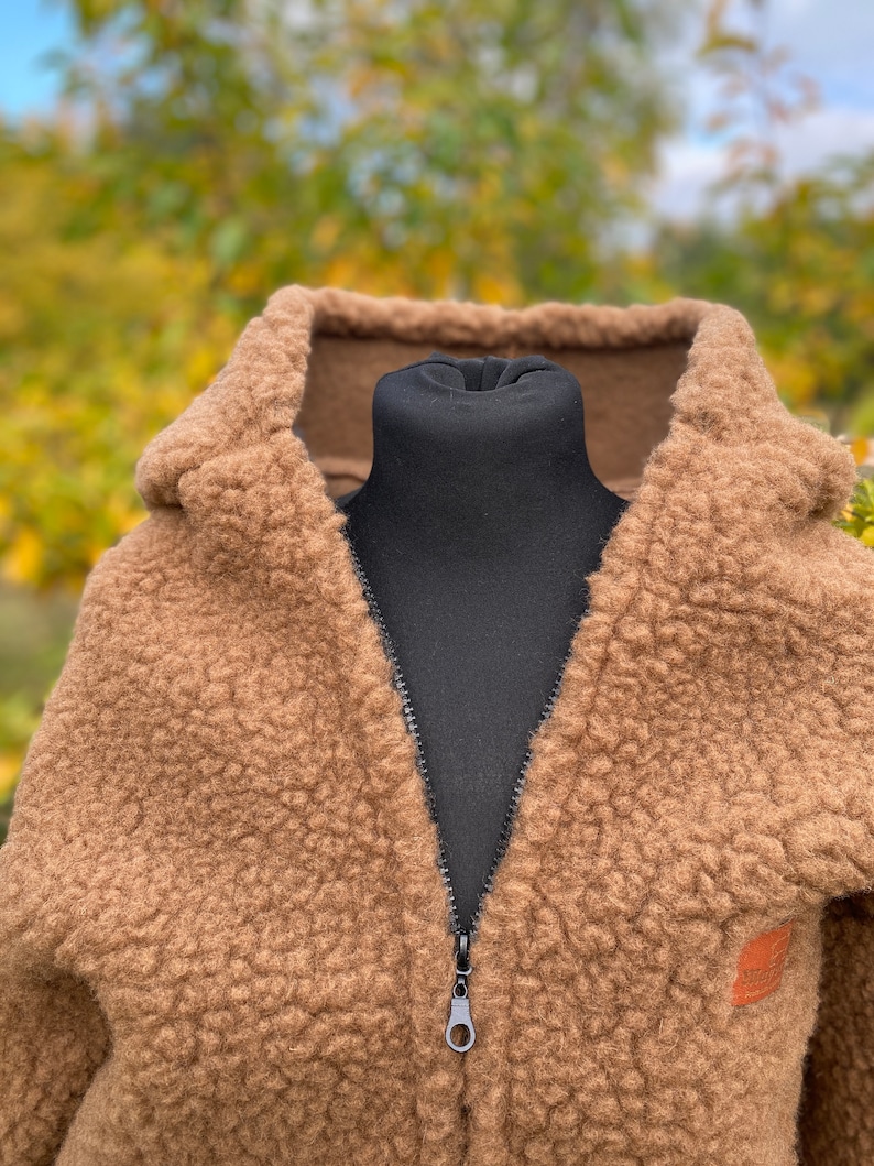 Wolljacke MERINO Lammwolle Größe S XL 100% Merinowolle Jacke mit Kapuze aus Schafwolle NEU Bild 5