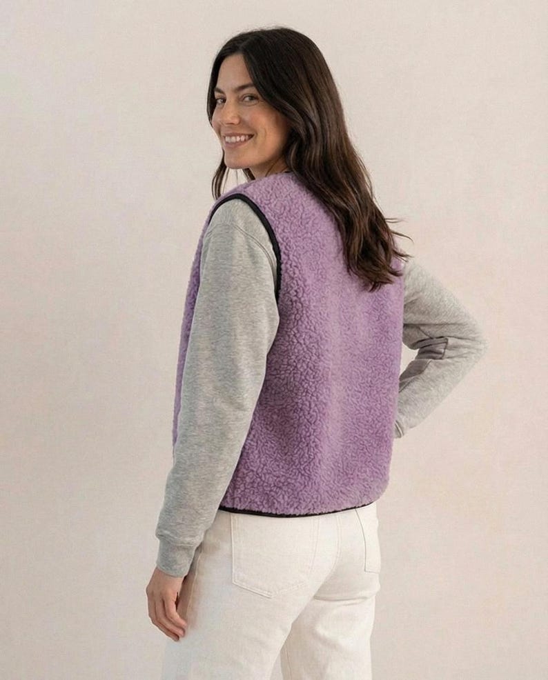 Teddyweste Damen | Merino Wollweste | Naturwolle | Leicht & Weich | Handmade | Minimalistisch Bild 17