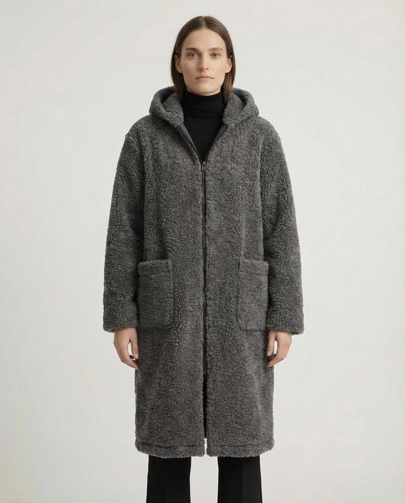 Valentine's Day gift: Wool coat, wool jacket, long, sizes S - XXXL, MERINO lambswool, 100% wool, sheep's wool jacket, NEW image 18