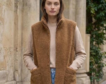 Merino Wool Vest for Women Handmade Sleeveless Wool Vest 100% Natural Virgin Wool