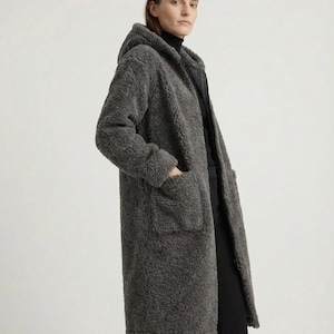 Valentine's Day gift: Wool coat, wool jacket, long, sizes S - XXXL, MERINO lambswool, 100% wool, sheep's wool jacket, NEW image 17