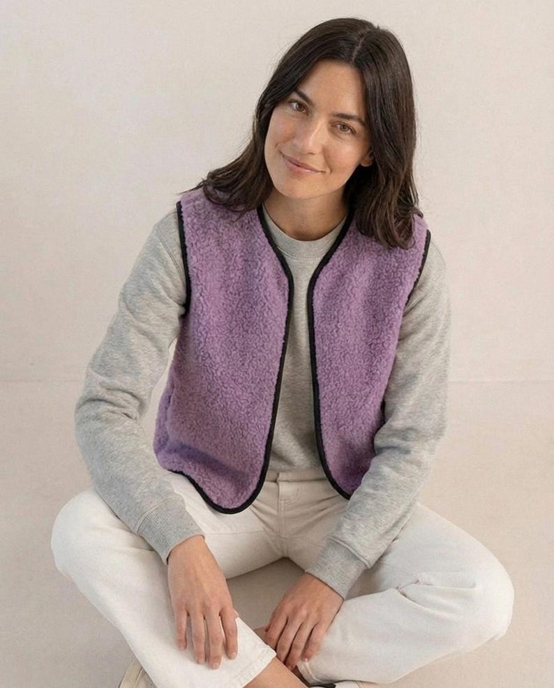Teddyweste Damen | Merino Wollweste | Naturwolle | Leicht & Weich | Handmade | Minimalistisch Bild 13