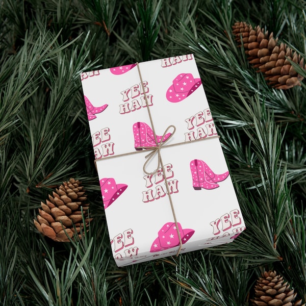 Pink Western Cowgirl Wrapping Paper, Cowgirl Wrapping Paper, Cowgirl Princess Wapping Paper, Cowgirl gift wrap, cowboy boot wrapping paper