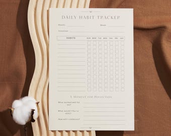 Daily Habit Tracker | Wellness Planner | Printable PDF + Digital Planner Page