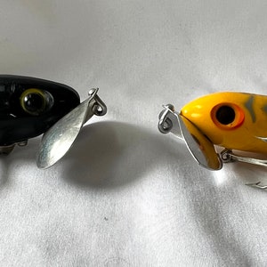 Pair of Vintage Fred Arbogast Jitterbug Wooden Lures 