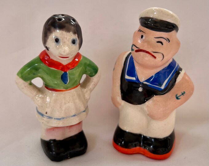 Vintage Popeye and Olive Oyl Salt and Pepper Set of 2 Etsy