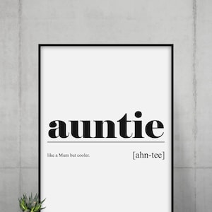 Cita de tía, arte de tía, diccionario, regalo de cumpleaños, regalo de Navidad de oficina, cartel de oficina, regalo de papá, regalo de mamá, regalo de hermana hermano