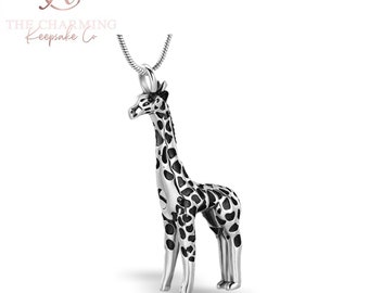 Giraffe Cremation Ashes Necklace Urn - Memorial. Gift Boxed