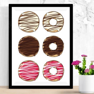 Colorful Doughnuts Print: Playful Kitchen Wall Art (Digital Download)