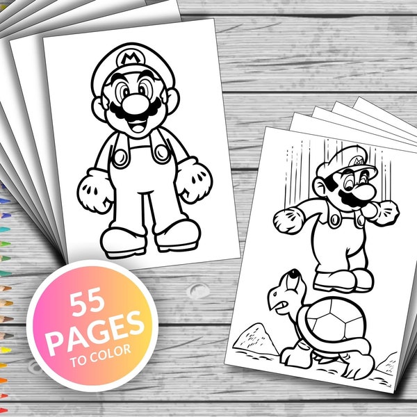 55 Super Mario And Friends Printable Coloring Pages, Super Mario Coloring Book, Fun At Home Activity, Relax And Color