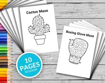 Funny Mazes Coloring Book: Kids Activity Pages (Digital Download)