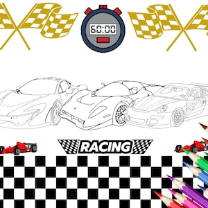 13 Pages Super Cars | Sport Cars and Oldtimer | Printable Coloring Book | Coloring Pages for Kids & Adults | Printable Digital Coloring