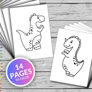 Dinosaur Coloring Pages: 14 Funny Dino Illustrations (PDF Download)