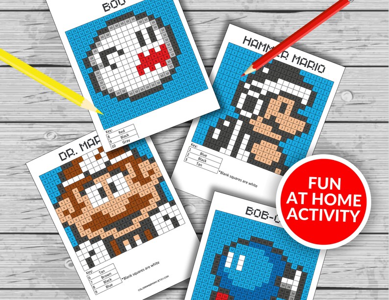 Super Mario Printable Coloring Pages, Coloring by Number, Super Mario ...