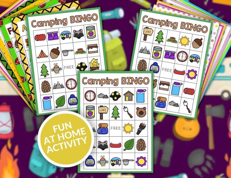 Camping Bingo Cards: Kids Printable Game (PDF Download) - Etsy