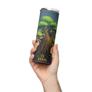 Loteria tumbler, El Arbol, Tree, stainless steel